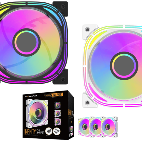 DarkFlash INF24 PRO PWM ARGB COOLING FAN (3 in 1 Pack) - Zapcart Technology Qatar