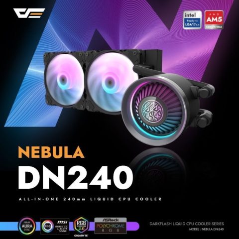DarkFlash NEBULA DN 240 ARGB LIQUID CPU COOLER BLACK/WHITE - Zapcart Technology Qatar