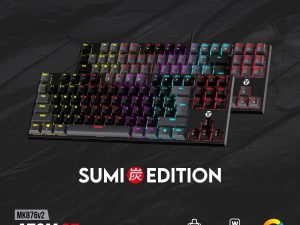 FANTECH ATOM TKL MK876v2 Double Injection Keycaps , Full Size Form Factor Macro RGB Mechanical Keyboard (BLACK) - Zapcart Technology Qatar