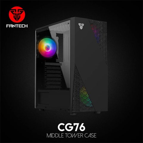 FANTECH - CG76 3.0 USB PORT X 1, 2.0 USB PORT X 1 SIDE TEMPERED CLASS INCLUDE 4 DESK FAN PC CASING - Zapcart Technology Qatar