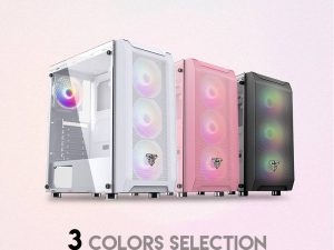 FANTECH - CG80 AERO 3.0 USB PORT X 1, 2.0 USB PORT X 1 SIDE TEMPERED CLASS INCLUDE 4 DESK FAN PC CASING - Zapcart Technology Qatar
