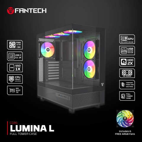 Fantech CG86 LUMINA L Full Tower Gaming Case - Zapcart Technology Qatar