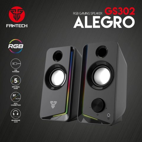 FANTECH GS302 Alegro RGB Gaming Speaker Dual Connection BT/3.5mm Audio Jack For PC Laptop Mobile Phone - Zapcart Technology Qatar