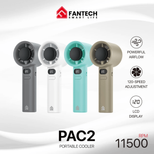 Fantech Life Portable Cooler PAC2 – Mini Handheld Fan, Powerful Airflow, 120-Speed Adjustment, LCD Display - Zapcart Technology Qatar