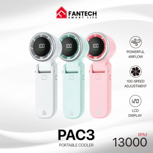 Fantech Life Portable Cooler PAC3 – Mini Handheld Fan 13000 RPM, 100 Speed Adjustment, LCD Display, Powerful Airflow - Zapcart Technology Qatar