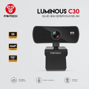 FANTECH LUMINOUS C30 QUAD HIGH DEF 1440P 2K QUAD HD USB Web Camera Webcam with Built-in Microphone for PC/MAC/LAPTOP - Zapcart Technology Qatar