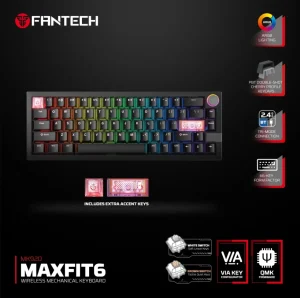 FANTECH MAXFIT 6 66 KEY WIRELESS GAMING KEYBOARD (MK920) - Zapcart Technology Qatar