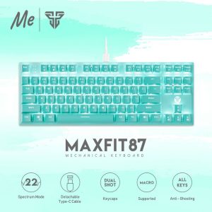FANTECH MAXFIT87 MK856 Gaming RGB Mechanical Keyboard Anti-Ghosting Detachable Type C Side Panel RGB (Green) - Zapcart Technology Qatar