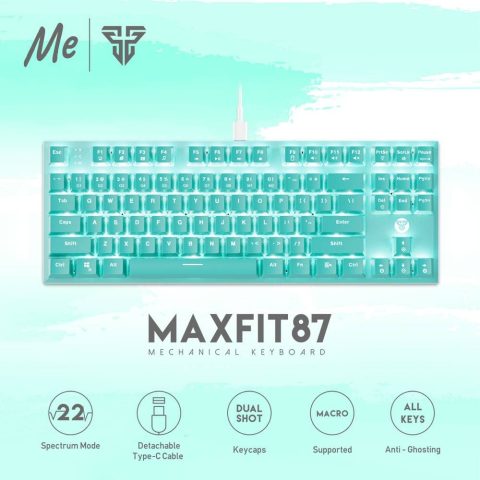 FANTECH MAXFIT87 MK856 Gaming RGB Mechanical Keyboard Anti-Ghosting Detachable Type C Side Panel RGB (Green) - Zapcart Technology Qatar