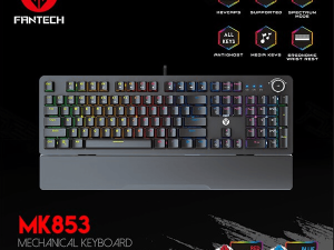 FANTECH - MK853v2 MAX PRO WITH WRISTREST BLUE/RED SWITCH RGB MECHANICAL KEYBOARD (BLACK) - Zapcart Technology Qatar