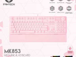 FANTECH - MK853v2 MAX PRO WITH WRISTREST BLUE/RED SWITCH RGB MECHANICAL KEYBOARD (PINK) - Zapcart Technology Qatar