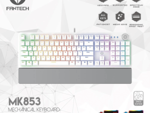 FANTECH - MK853v2 MAX PRO WITH WRISTREST BLUE/RED SWITCH RGB MECHANICAL KEYBOARD (WHITE) - Zapcart Technology Qatar