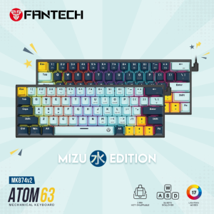FANTECH MK874v2 ATOM 63 MECHANICAL KEYBOARD MIZU EDITION HOT-SWAPPABLE - Zapcart Technology Qatar