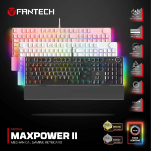 FANTECH MK894 MAXPOWER II 107 KEY Wired Hot-Swap RGB Backlight Mechanical Keyboard with Wrist Rest - Zapcart Technology Qatar