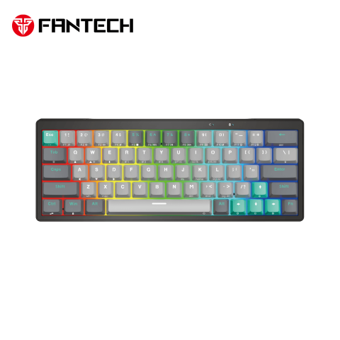 FANTECH MK912 small wireless keyboard 60%, 3 connection modes USB2.4 Ghz / Bluetooth5.0 / USB C cable (MERCURY) - Zapcart Technology Qatar
