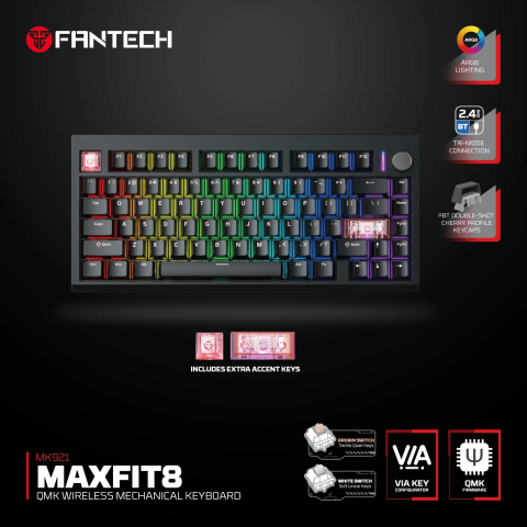 Fantech MK921 MAXFIT8 80 KEY 3 Mode Connection Wireless Gaming Keyboard - Zapcart Technology Qatar