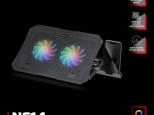 FANTECH (NC14-BLACK) - RAINBOW LIGHTING NOTEBOOK COOLER - Zapcart Technology Qatar