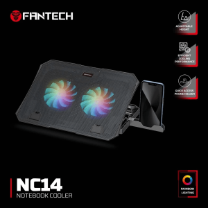 FANTECH (NC14-BLACK) - RAINBOW LIGHTING NOTEBOOK COOLER - Zapcart Technology Qatar