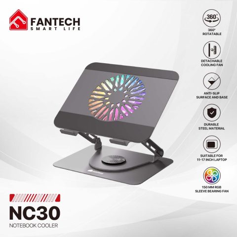 FANTECH NC30 RGB LAPTOP COOLER 5 FAN NOTEBOOK COOLING PAD - Zapcart Technology Qatar