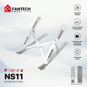 Fantech Notebook Laptop Stand NS11/NS12 Aluminum Alloy N Folding Laptop Stand Metal Laptop Cooling Rack Office - Zapcart Technology Qatar