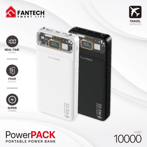 Fantech PowerBank T1 with 10000 mAh Capacity, 5 Output, Fast Charging - Zapcart Technology Qatar