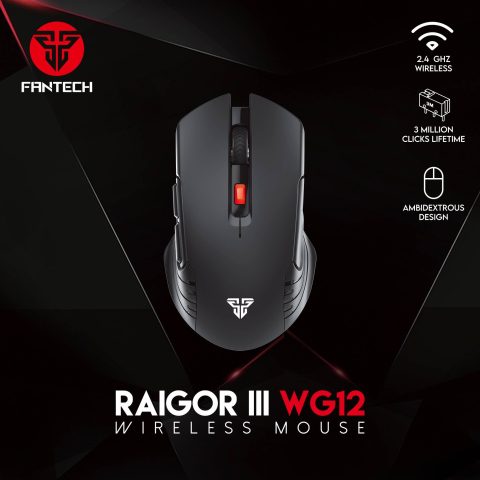 FANTECH Raigor III WG12 Gaming Mouse with 2.4GHz Wireless Connection, Up to 2000 DPI - Zapcart Technology Qatar