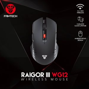 FANTECH Raigor III WG12 Gaming Mouse with 2.4GHz Wireless Connection, Up to 2000 DPI - Zapcart Technology Qatar