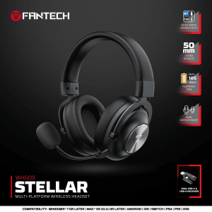 FANTECH STELLAR WHG05 Gaming Headphones with Microphone Wireless or Wired Headset - Zapcart Technology Qatar