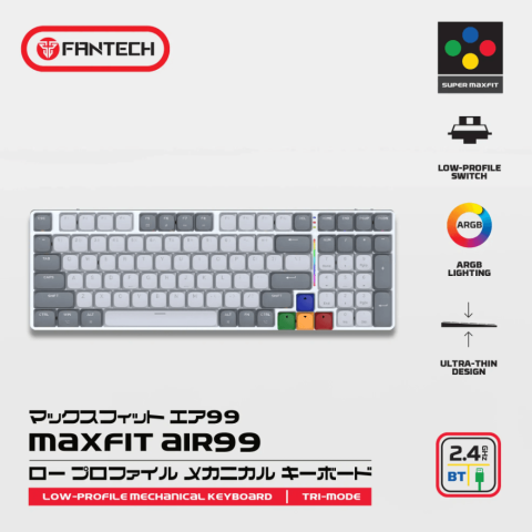 FANTECH SUPER MAXFIT AIR99 MK916 95% LOW PROFILE WIRELESS MECHANICAL KEYBOARD - 3 Connection Mode - Zapcart Technology Qatar