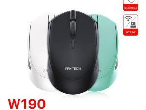 FANTECH W190 DUAL MODE 2.4Ghz and Bluetooth Wireless Mouse Up to 200 Hours Of Battery Mini Mute Silent Office Mouse Mice (BLACK) - Zapcart Technology Qatar