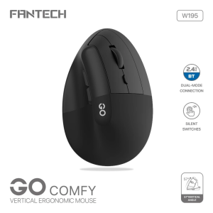 Fantech W195 Go Comfy Vertical Ergonomic 2.4GHz Wireless and 5.1 Bluetooth Compact Mouse - Zapcart Technology Qatar