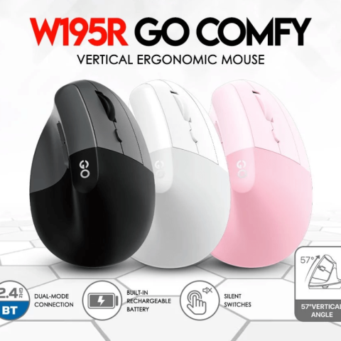 Fantech W195R GO Comfy Vertical Ergonomic Design Wireless & Bluetooth Connection Compact Mouse - Zapcart Technology Qatar
