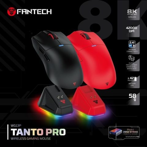 FANTECH WG13P TANTO PRO Tri Mode Connection Wireless Gaming Mouse (8K polling rate) - Zapcart Technology Qatar