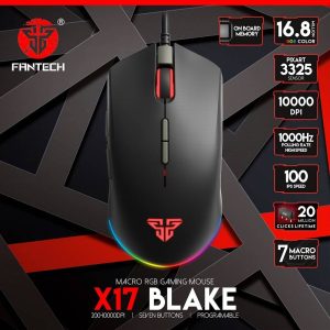 FANTECH X17 Blake Wired Macro RGB Gaming Mouse for Pro Gamer - Zapcart Technology Qatar