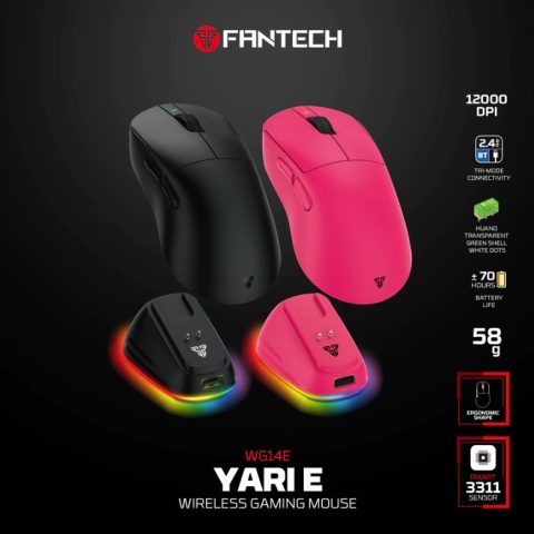 Fantech Yari E WG14E Wireless Gaming Mouse | Ergonomic Shape | PixArt 3311 Sensor | Huano TGSWD - Zapcart Technology Qatar