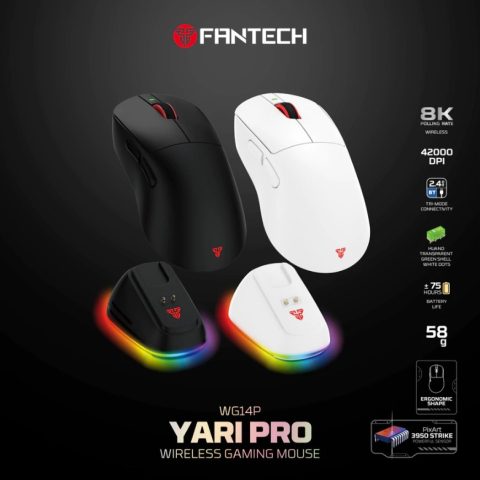 Fantech Yari Pro WG14P Wireless Gaming Mouse | 8K Polling Rate | PixArt 3950 Sensor | Huano TGSWD - Zapcart Technology Qatar