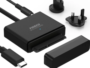 FIDECO (2535-C) TYPE-C (USB3.0)TO SATA HARD DISK DRIVE CONVERTER With Power Adapter - Zapcart Technology Qatar