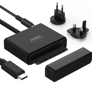 FIDECO (2535-C) TYPE-C (USB3.0)TO SATA HARD DISK DRIVE CONVERTER With Power Adapter - Zapcart Technology Qatar