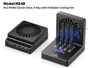 Fideco M248 M.2 NVMe 4-Bay Docking Station with Foldable Cooling Fan - Zapcart Technology Qatar