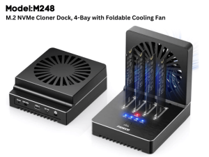 Fideco M248 M.2 NVMe 4-Bay Docking Station with Foldable Cooling Fan - Zapcart Technology Qatar