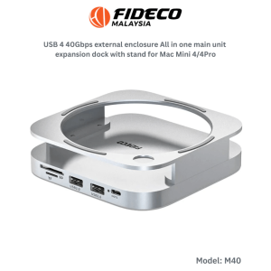 FIDECO M40 USB4 40Gbps External SSD Enclosure & Expansion Dock for Mac mini M4 / M4 Pro - Zapcart Technology Qatar