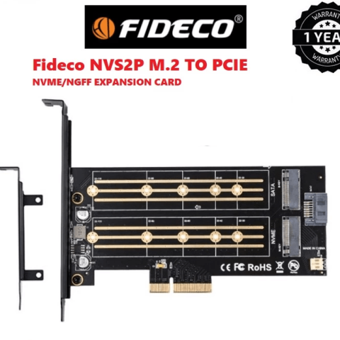 FIDECO NVS2P M.2 TO PCIE NVME / NGFF EXPANSION CARD SUPPORT 22110 NVS2AP BLACK - Zapcart Technology Qatar
