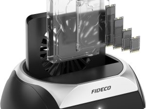 FIDECO (YPZ03SN) Hard Drive Docking Station (M.2 NVME SSD Docking Station with Cooling Fan, Support 2.5 and 3.5 inch SATA HDD SSD, and M.2 NVME SATA SSD, Ultimate Heat Dissipation) - Zapcart Technology Qatar