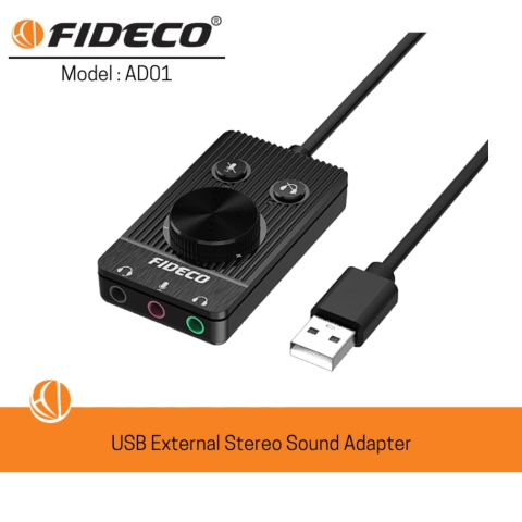 FIDECO(AD01)-USB EXTERNAL STEREO SOUND ADAPTER - Zapcart Technology Qatar