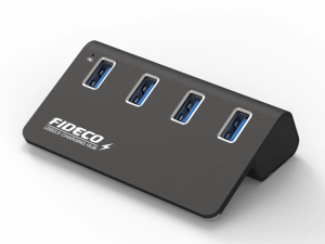 FIDECO(H418S)-USB3.2 GEN2 10G 4 PORT - BLACK - Zapcart Technology Qatar