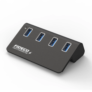 FIDECO(H418S)-USB3.2 GEN2 10G 4 PORT - BLACK - Zapcart Technology Qatar