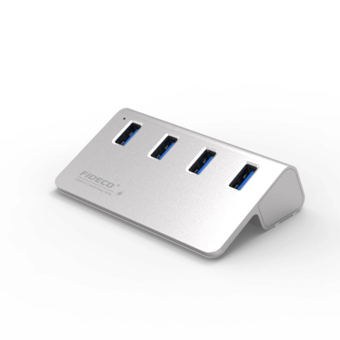 FIDECO(H418S WITH POWER)-USB3.2 GEN2 10G 4 PORT-SILVER - Zapcart Technology Qatar