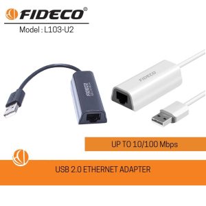 FIDECO(L103-U2)-USB LAN 2.0 Giblink 100Mbps - Zapcart Technology Qatar