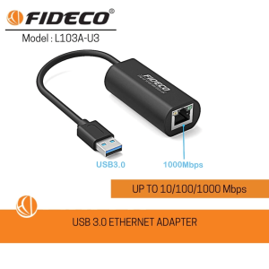 FIDECO(L103A-U3)(L103C-U3)-USB LAN 3.0 Giblink 1000Mbps - Zapcart Technology Qatar