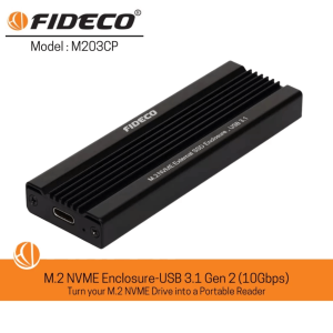 FIDECO(M203CP)- USB3.1 TO M.2 NVME SSD Enclosure-M-KEY - Zapcart Technology Qatar